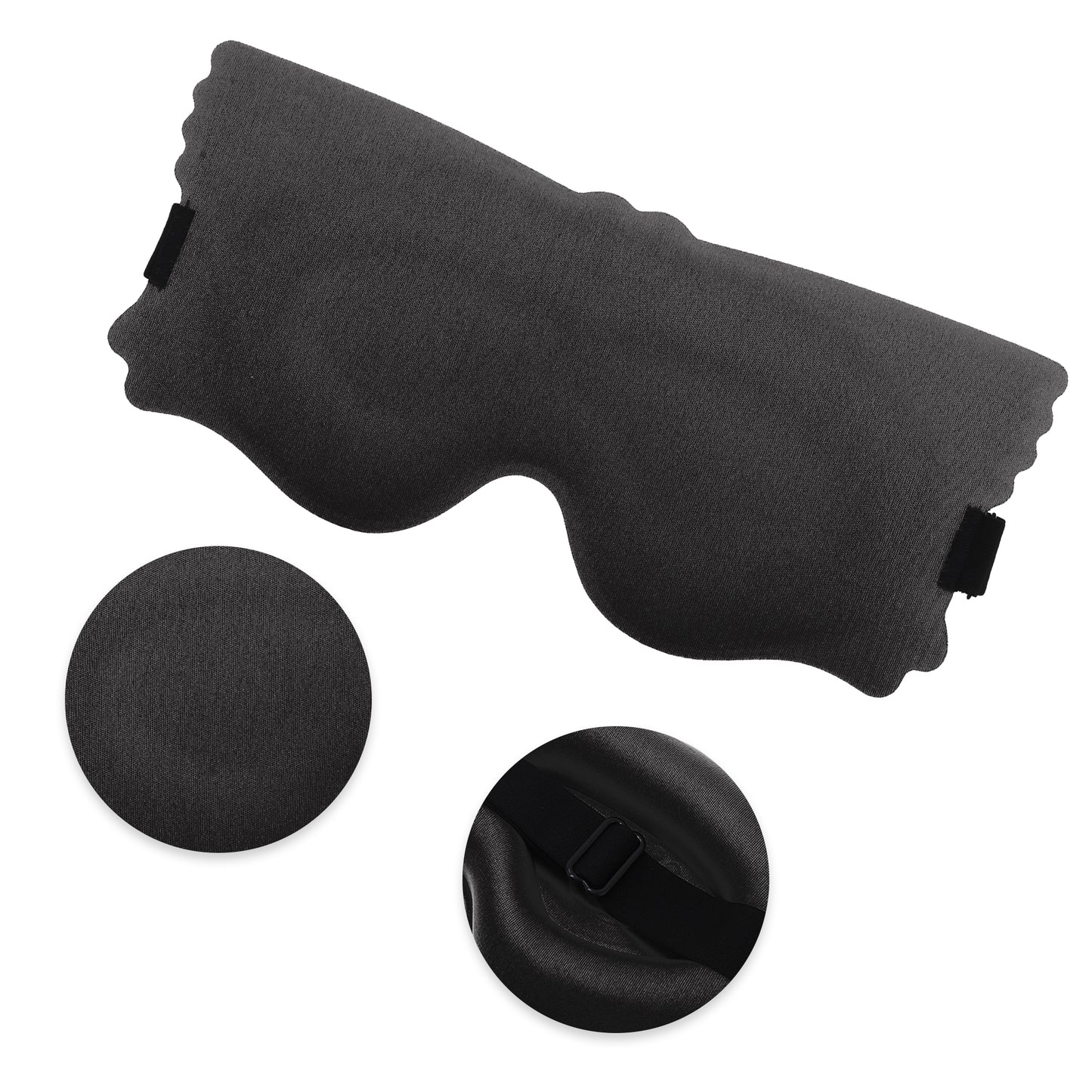 Soft Elastic Buckle Band 3D Eye Mask for Travel Office Black