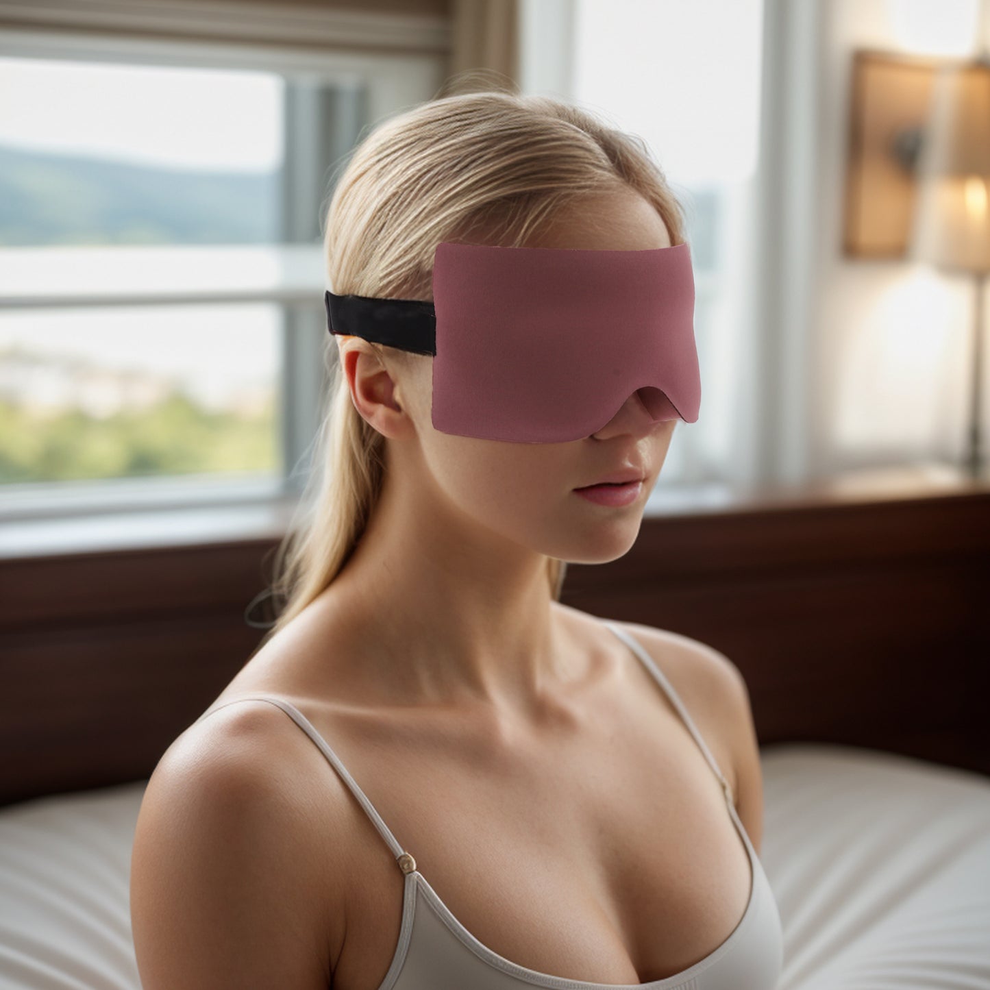 Soft Geometric Shape 3D Eye Mask for Travel Office Cameo