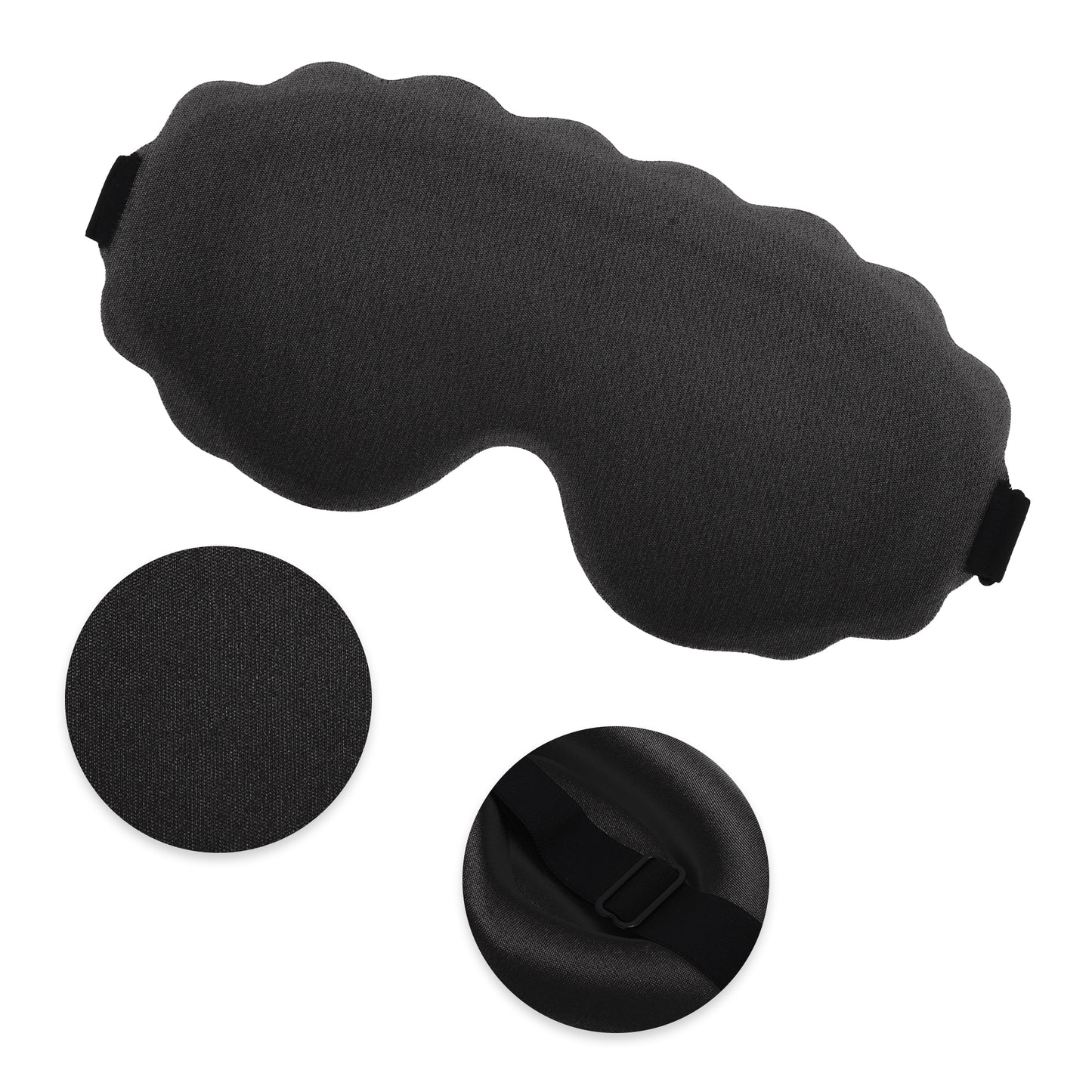Soft Elliptical Shape 3D Eye Mask for Travel Office Black