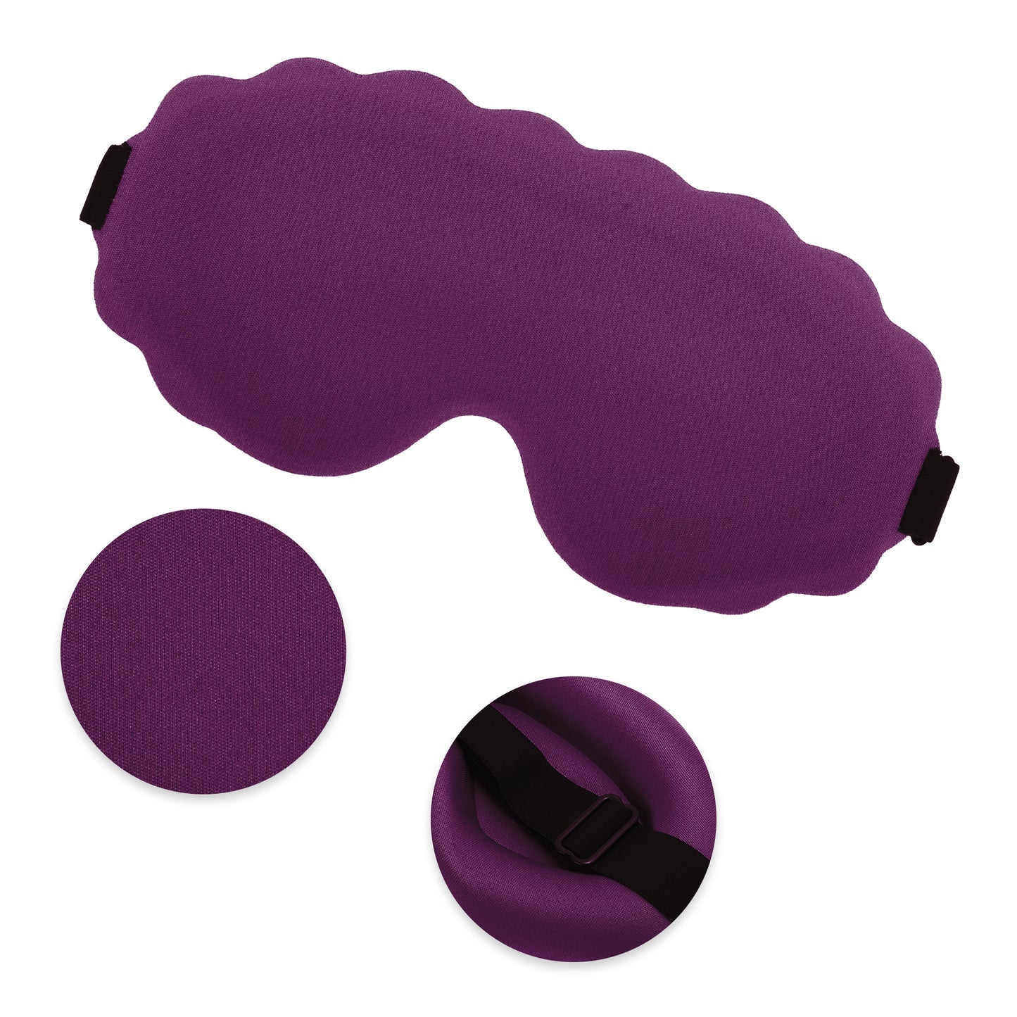 Soft Elliptical Shape 3D Eye Mask for Travel Office Purplish Red