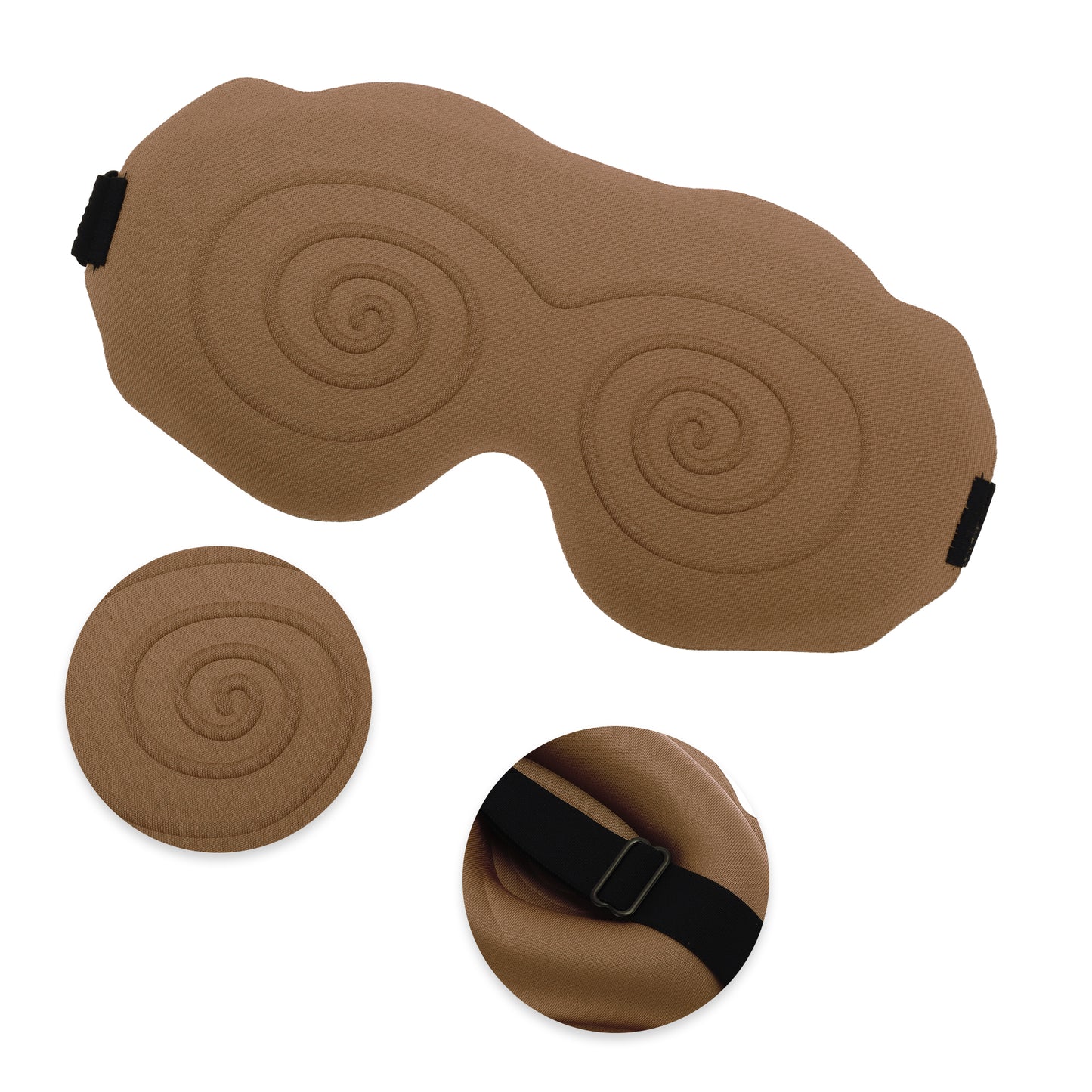 Soft Curved Shape 3D Eye Mask for Travel Office Camel