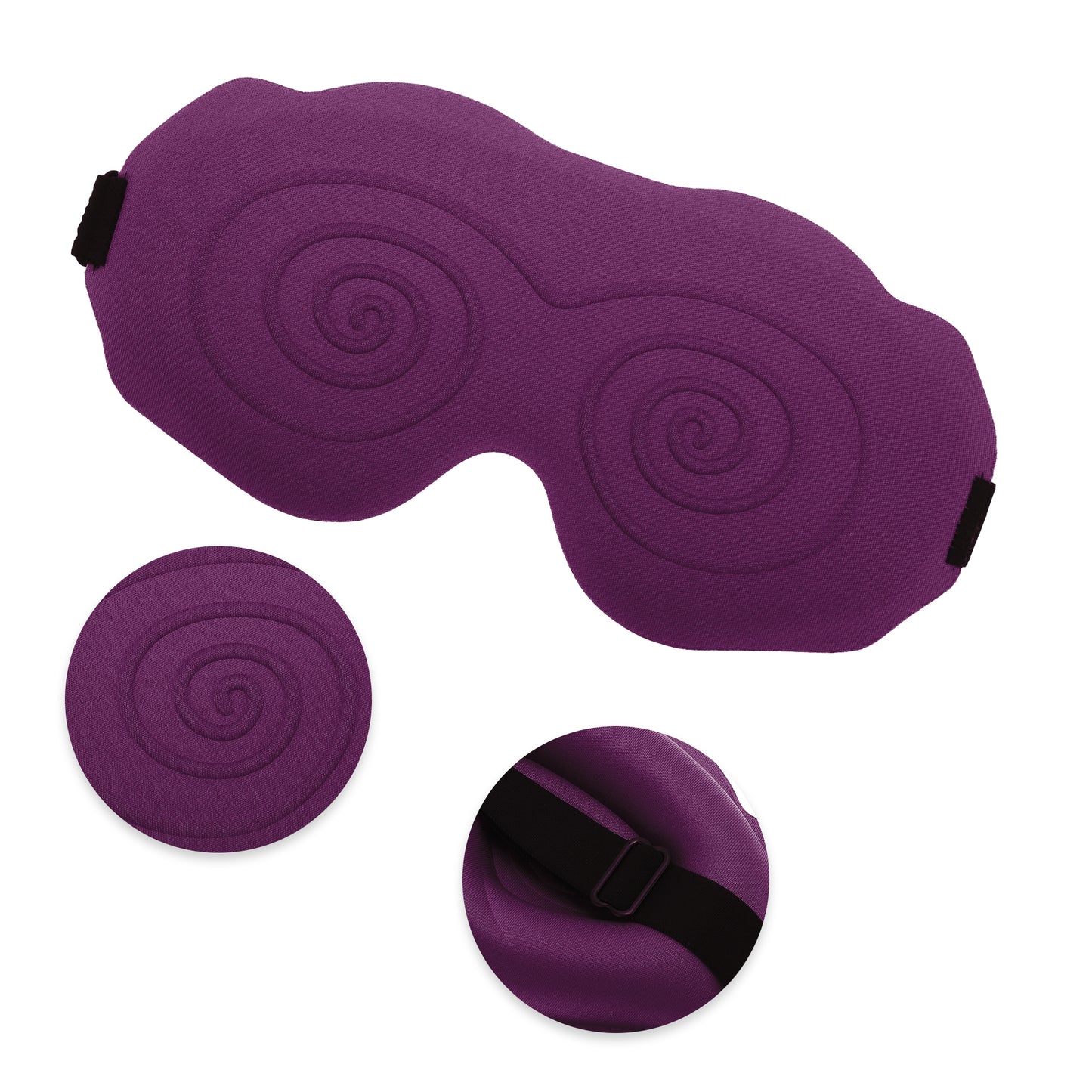 Soft Curved Shape 3D Eye Mask for Travel Office Purplish Red