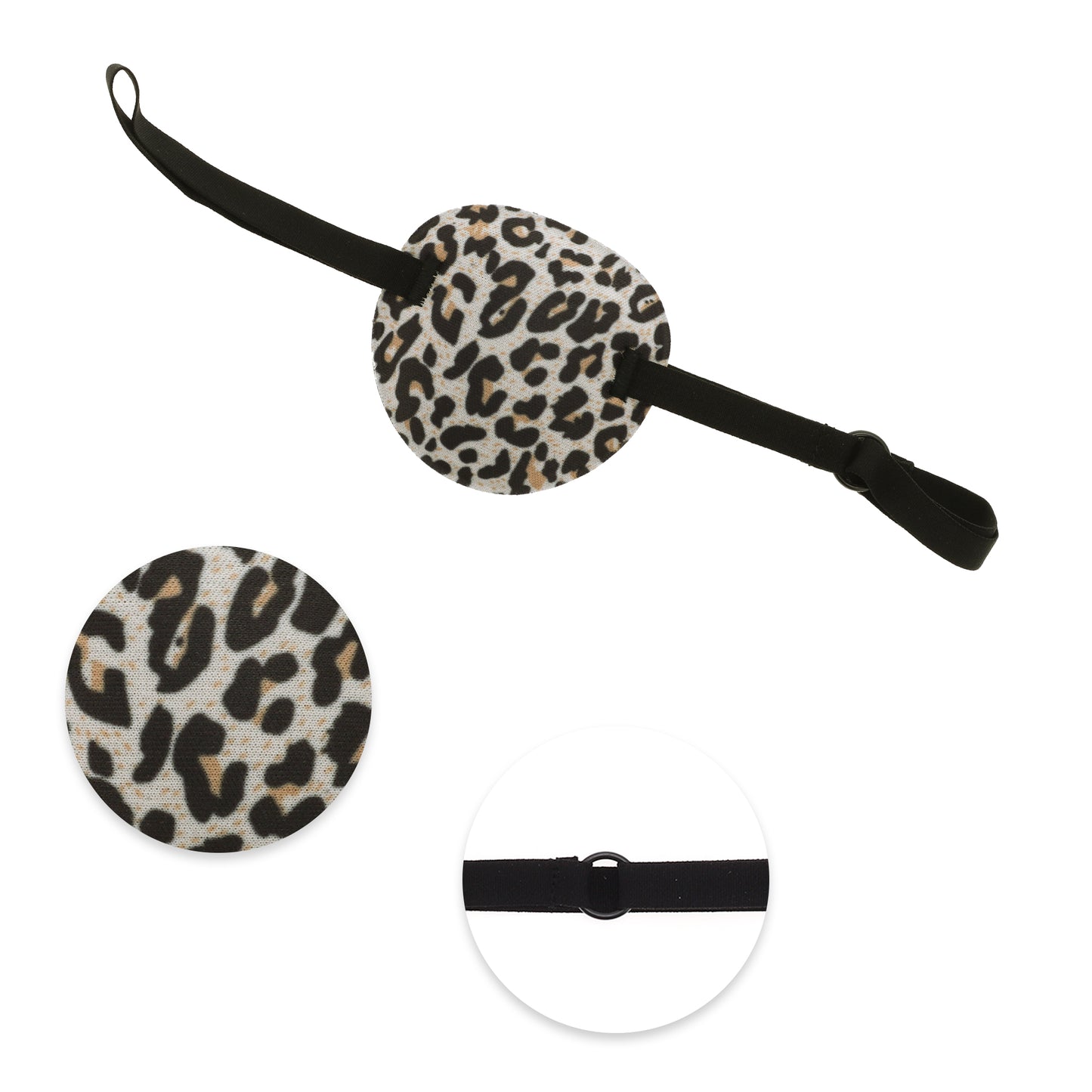 Soft Ring Buckle Shape 3D Eye Mask Single Eye Shade Cover Brown
