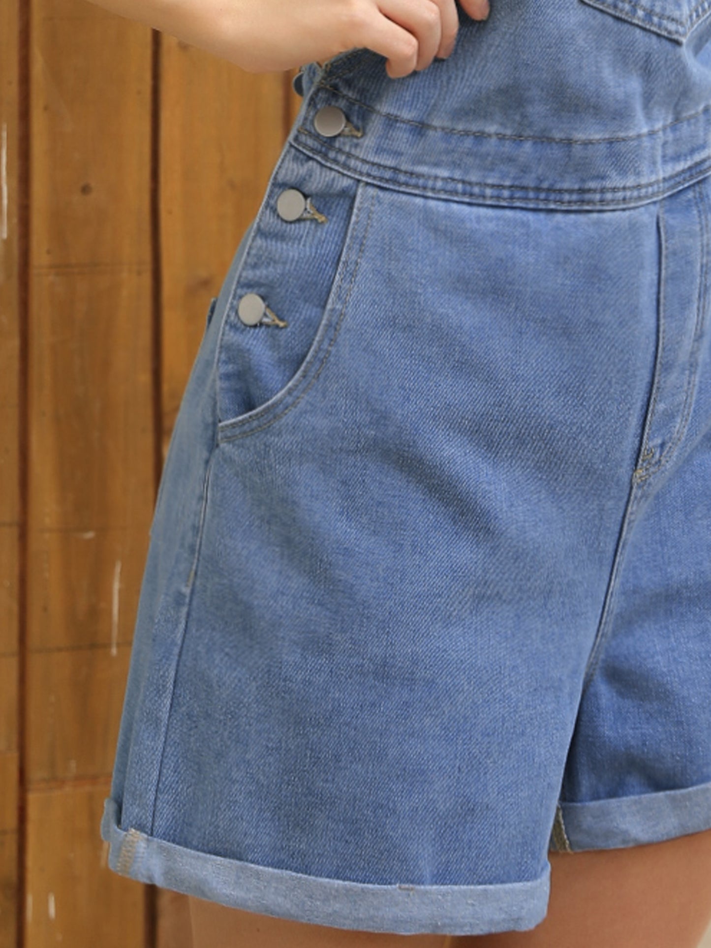 Mono vaquero de verano para mujer, pantalones cortos, tirantes ajustables, corte holgado