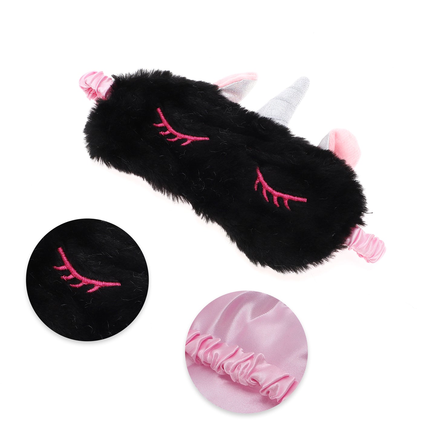 Cartoon Sleep Mask Soft Eye Shade Cover for Rest Black