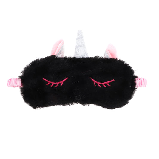 Cartoon Sleep Mask Soft Eye Shade Cover for Rest Black