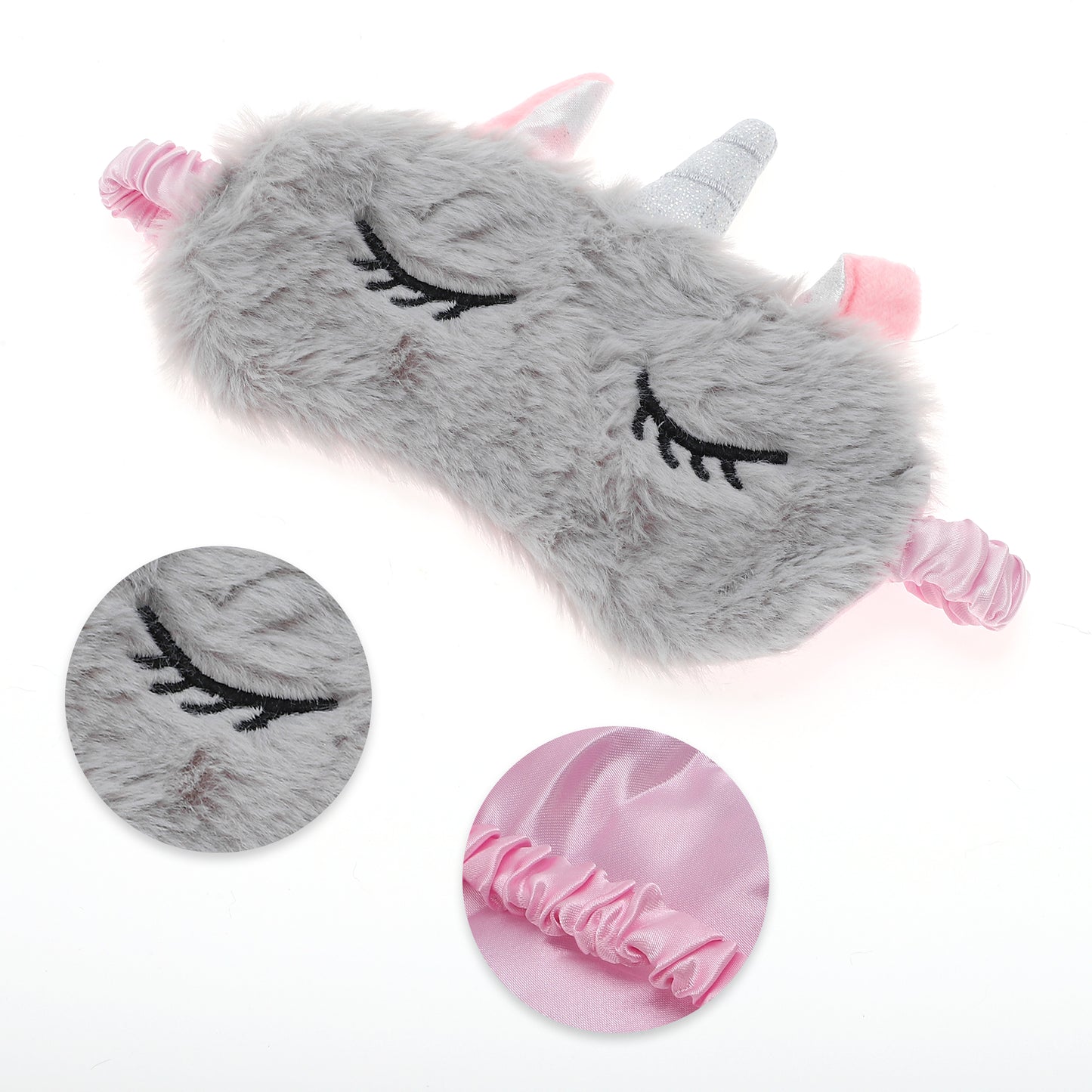 Cartoon Sleep Mask Soft Eye Shade Cover for Rest Gray