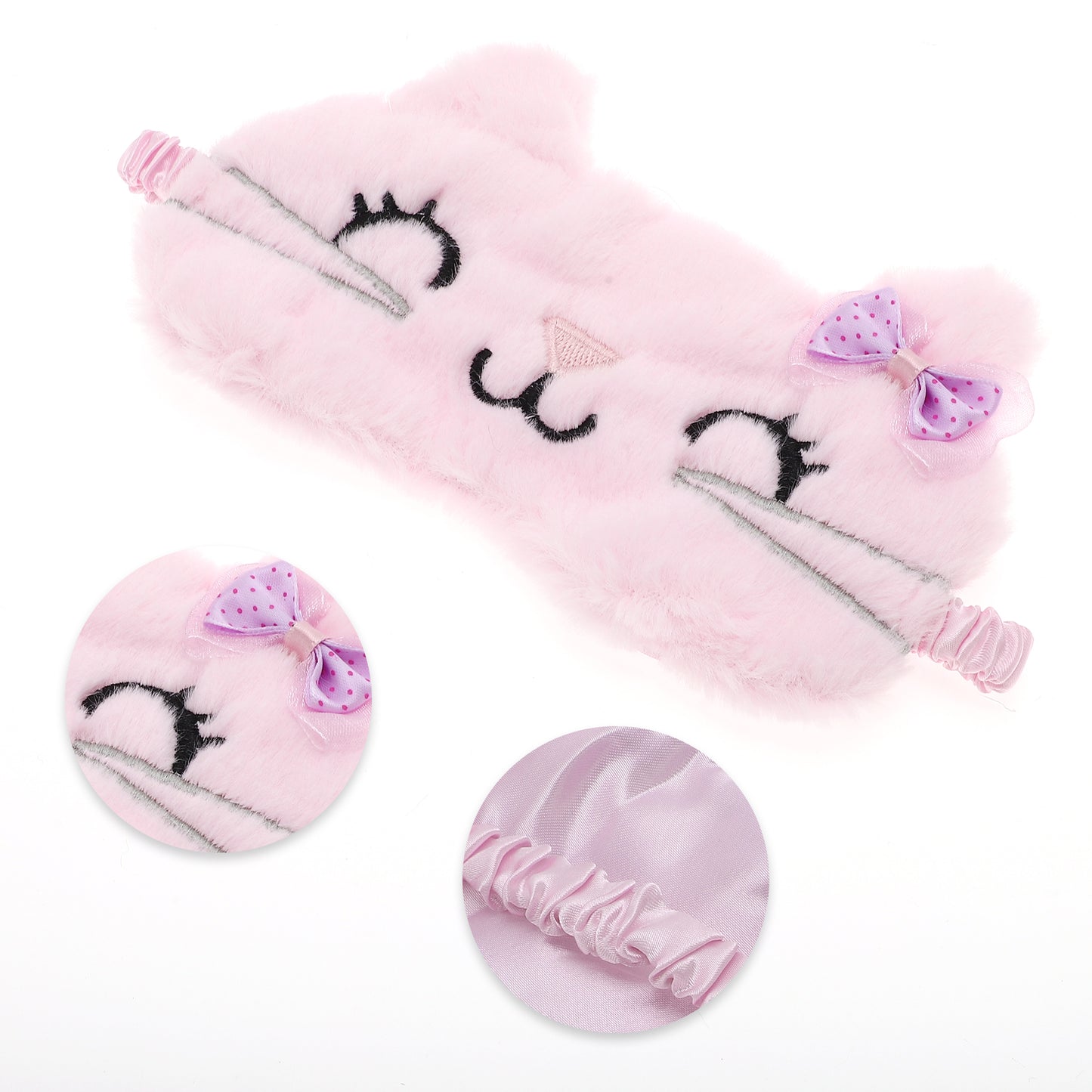Cute Cat Cartoon Sleep Mask Eye Shade Cover for Rest Pink