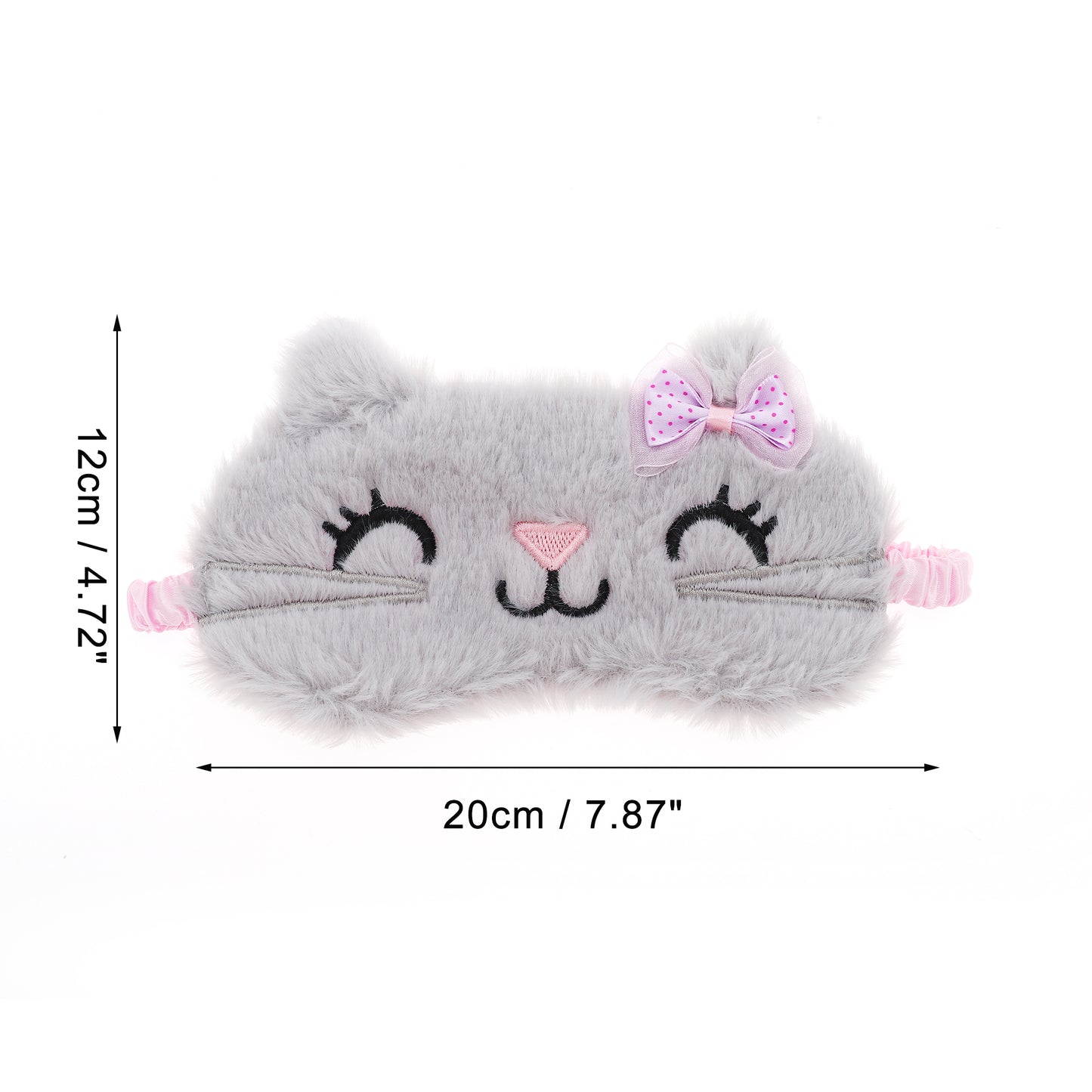 Cute Cat Cartoon Sleep Mask Eye Shade Cover for Rest Gray