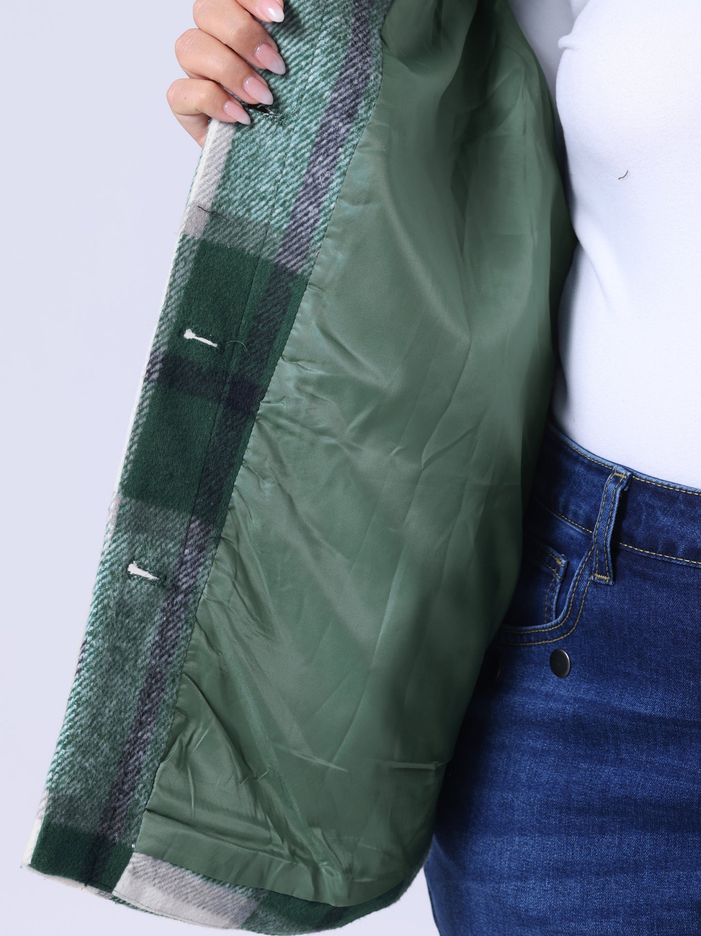 Women Plus Size Coat Plaid Vest Coat Slash Pocket Sleeveless Button Down Jacket Outerwear