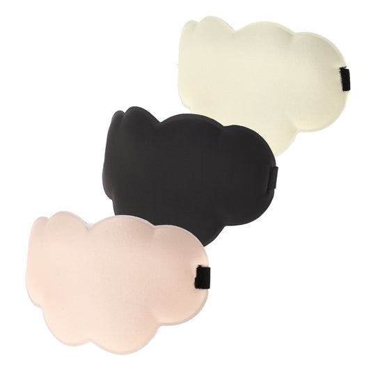 3 Pcs Eye Mask, Cloud-Shaped Sleep Eye Mask for Travel White Black Pink