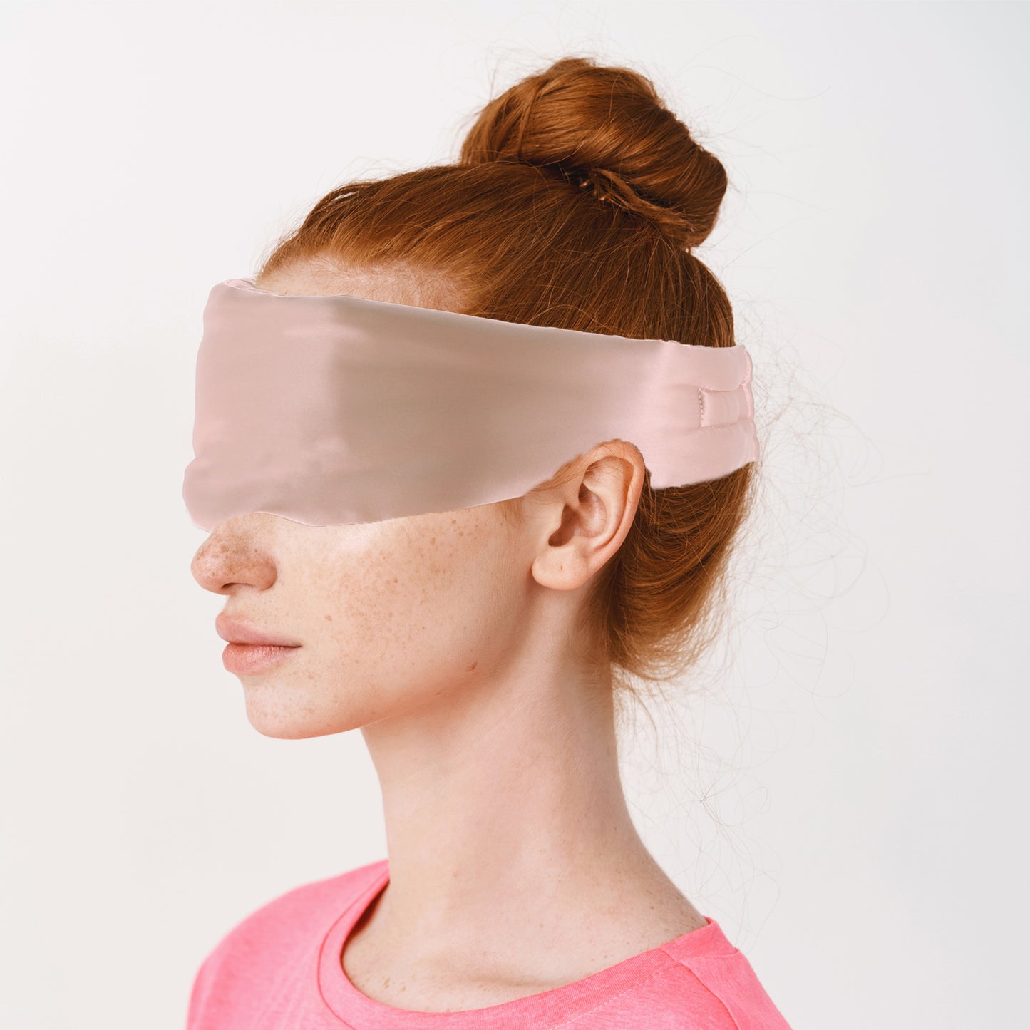 Sleep Eye Mask, Nature Silk Soft Large Wrap-Around 3D Eye Covers Pink