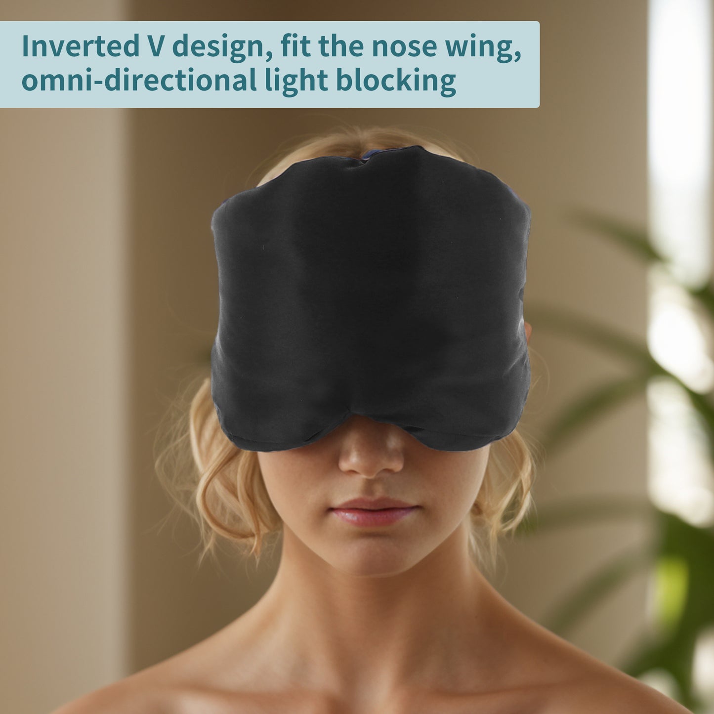 Sleep Eye Mask, Nature Silk Soft Large Wrap-Around 3D Eye Covers Black