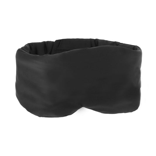 Sleep Eye Mask, Nature Silk Soft Large Wrap-Around 3D Eye Covers Black