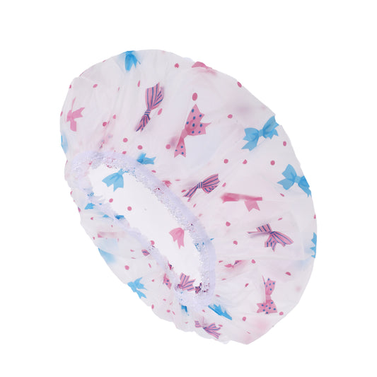 1 Pc Women's Comfortable Cute Shower Cap Blue Pink