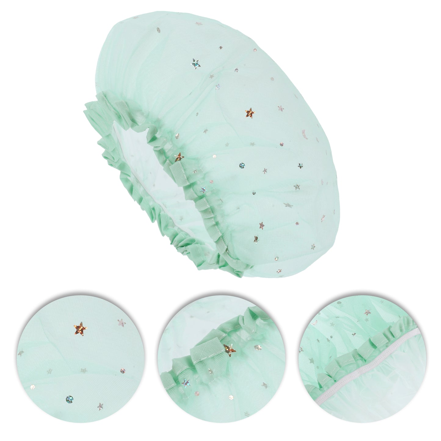 1 Pc Women's Lightweight Portable Shower Cap for Travel Green