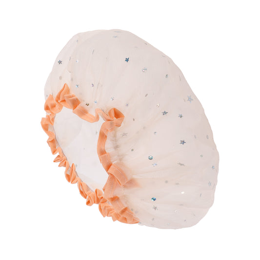 1 Pc Women's Lightweight Portable Shower Cap for Travel Orange