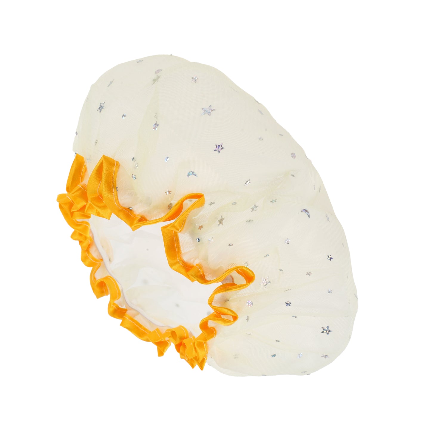 1 Pc Women's Lightweight Portable Shower Cap for Travel Yellow