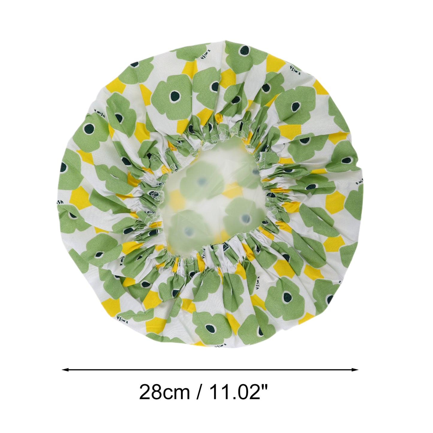 1 Pc Women's Flower Pattern Shower Cap Hair Cap for Bath Green