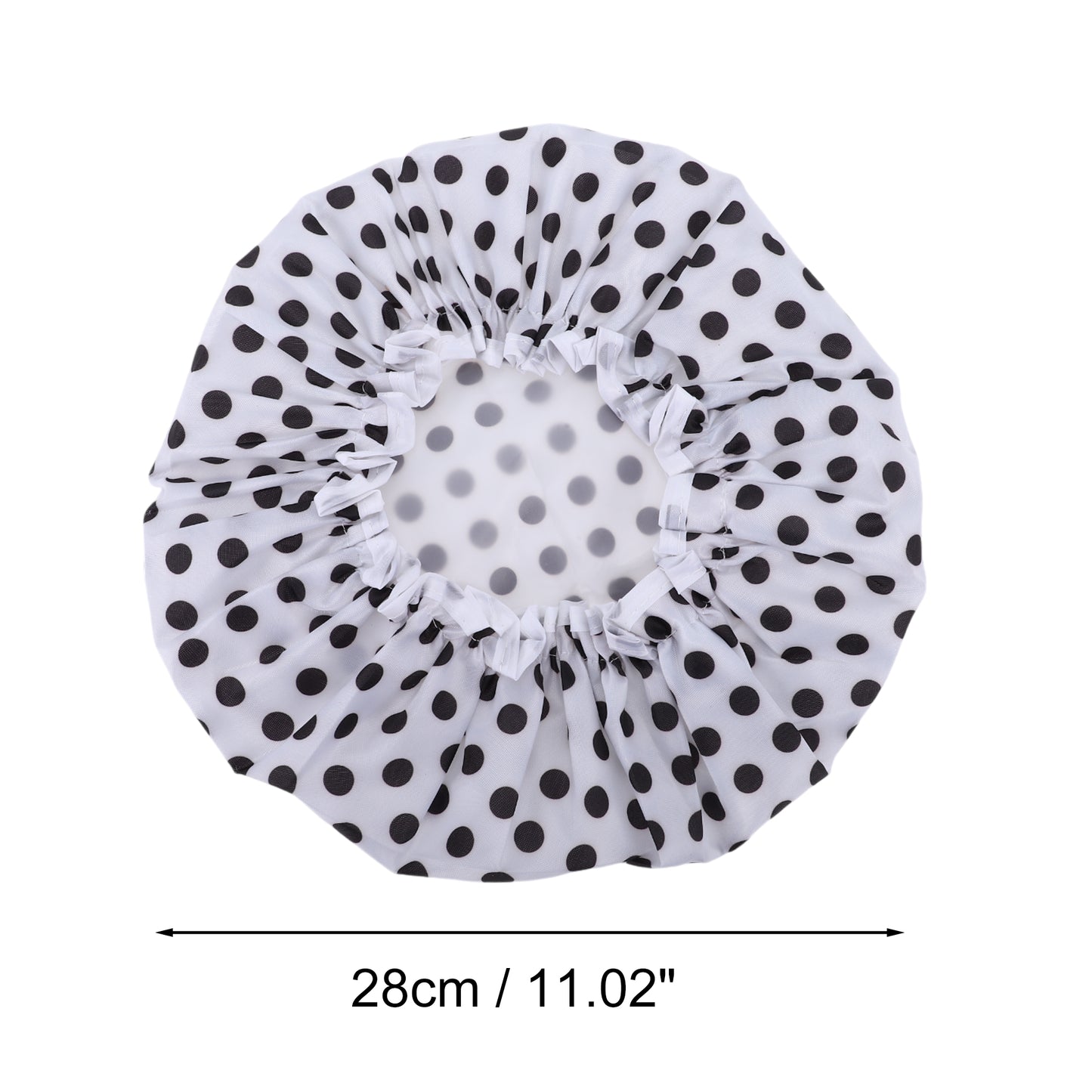 1 Pc Women's Comfortable Polka Dots Shower Cap Bath Caps Black