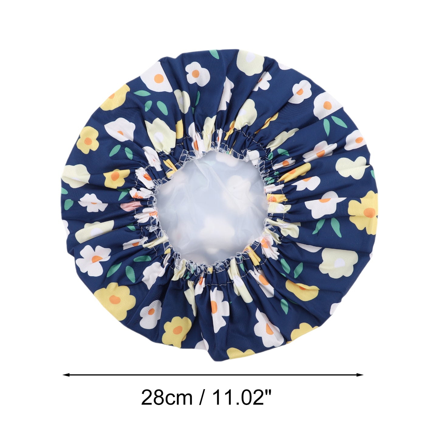 1 Pc Women's Flower Pattern Bath Cap Shower Cap Blue