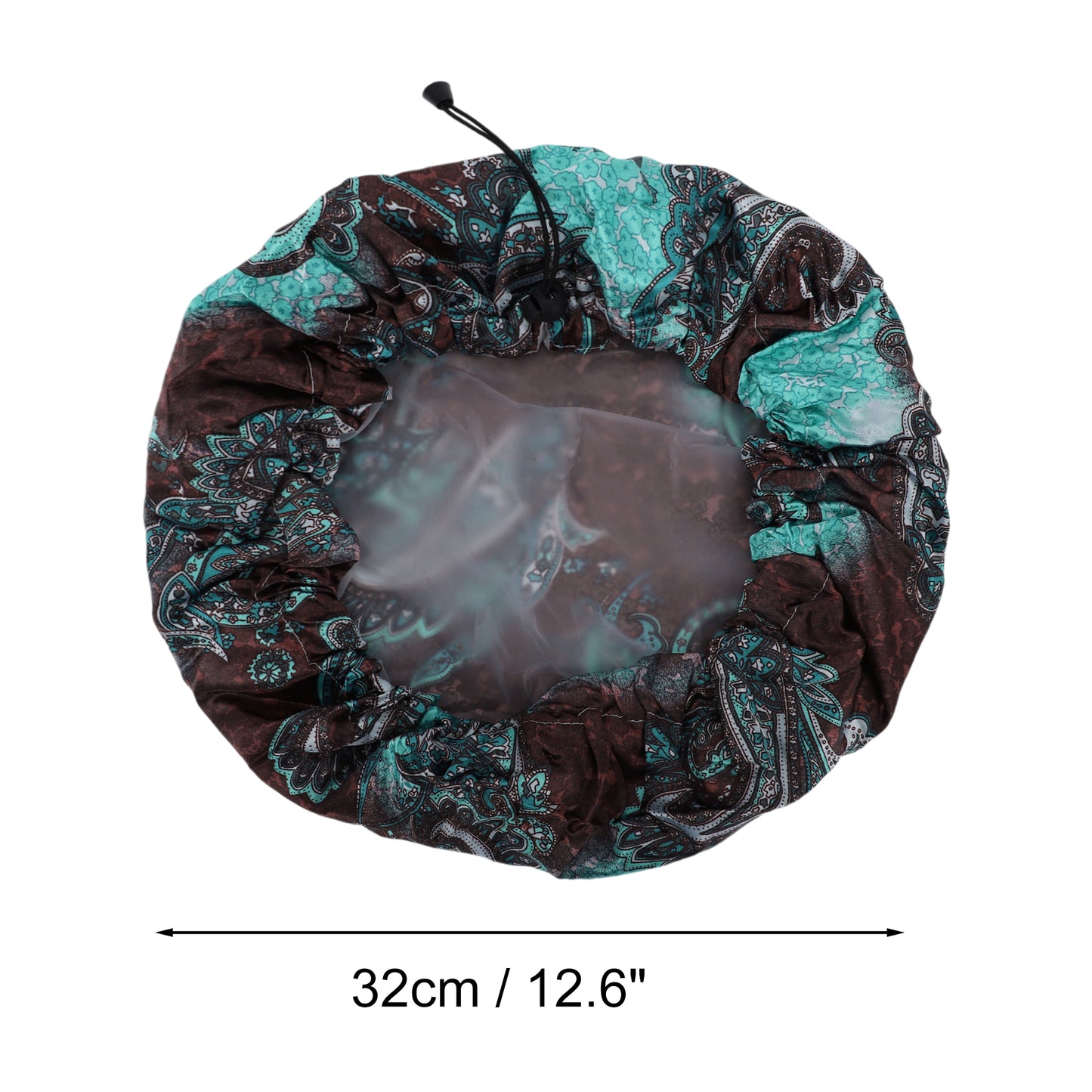 1 Pc Women's Adjustable Shower Cap Boho Bath Hair Cap Green Brown