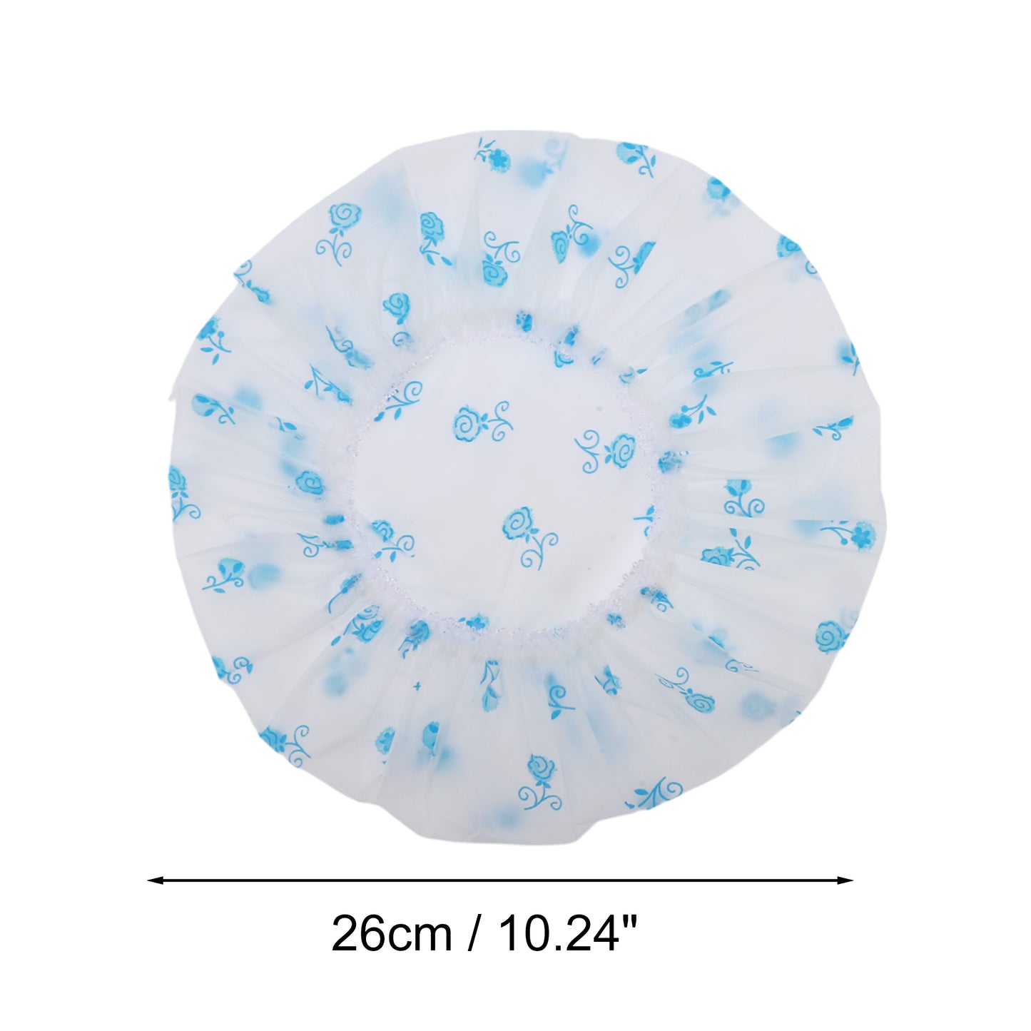 1 Pc Women's Floral Pattern Shower Cap for Bathroom Blue