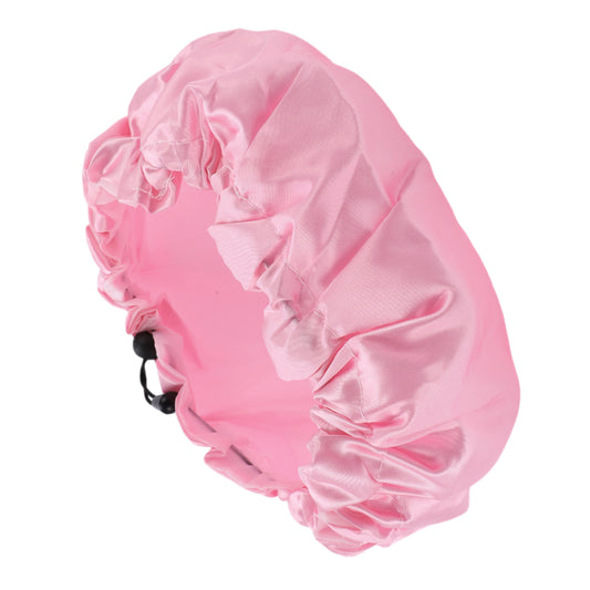 1 Pc Women Adjustable Bath Shower Cap for Bathroom Business Travel Pink