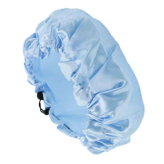 1 Pc Women Adjustable Bath Shower Cap for Bathroom Business Travel Blue