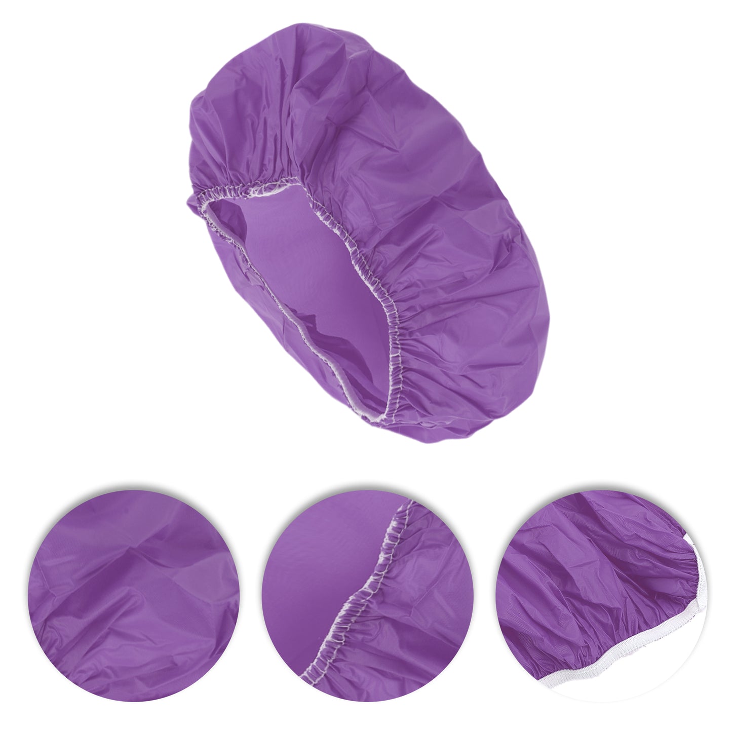 1 Pc Women PVC Solod Shower Cap for Bathroom Business Travel Purple