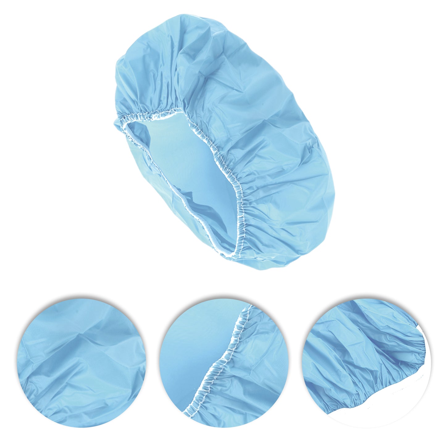 1 Pc Women PVC Solod Shower Cap for Bathroom Business Travel Blue