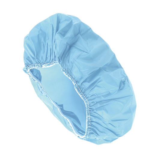 1 Pc Women PVC Solod Shower Cap for Bathroom Business Travel Blue