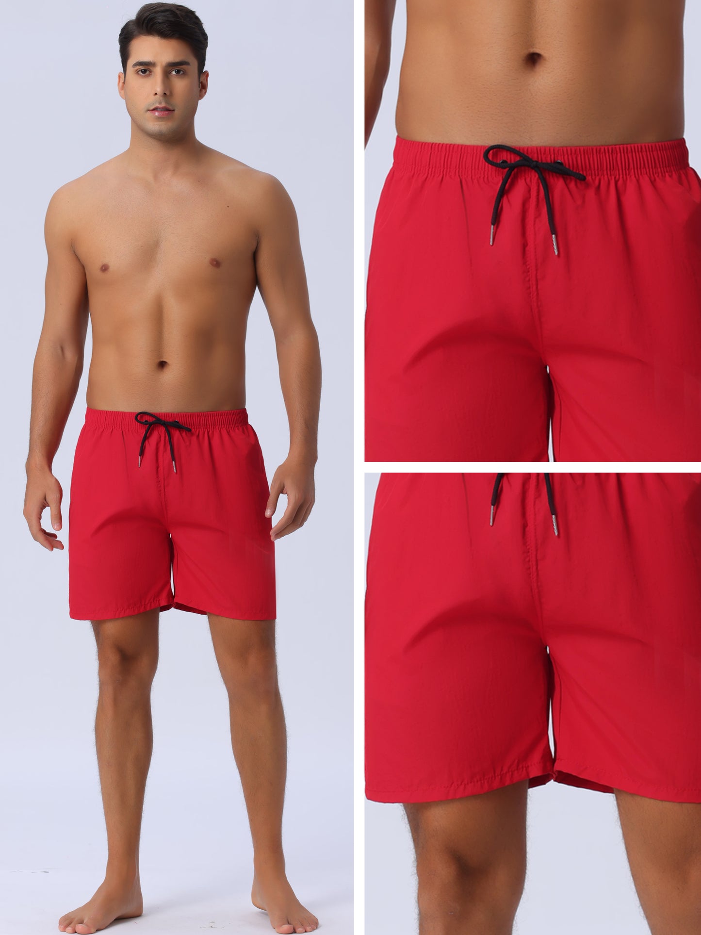 Men's Summer Colorful Elastic Waist Drawstring Surfing Board Shorts