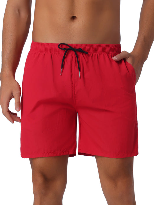Men's Summer Colorful Elastic Waist Drawstring Surfing Board Shorts