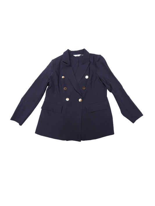 Blazers de talla grande para mujer, con solapa con muesca, cruzados, de manga larga, para oficina y trabajo