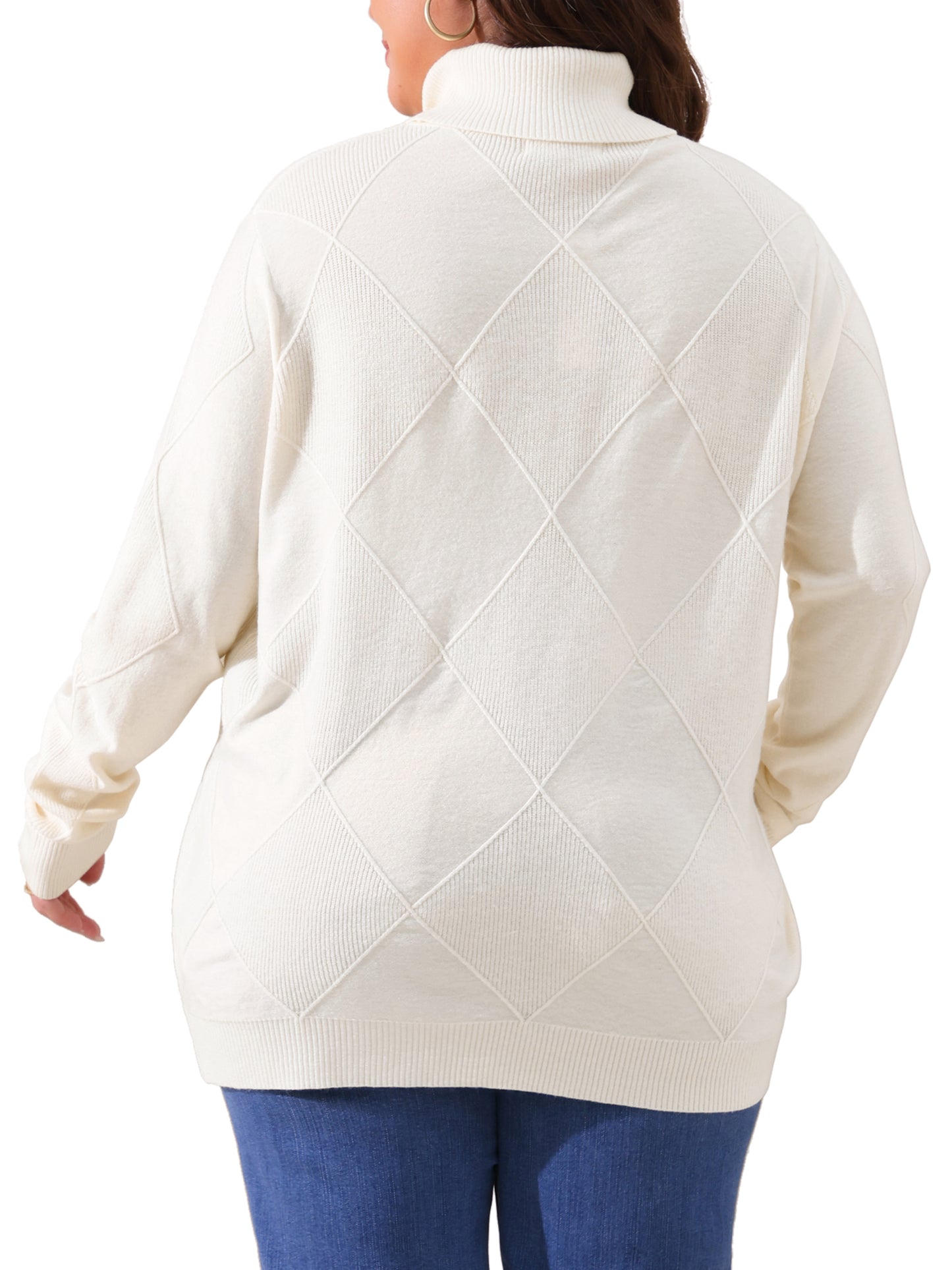 Women Plus Size Pullover Sweaters Lightweight Long Sleeve Turtleneck Sweater