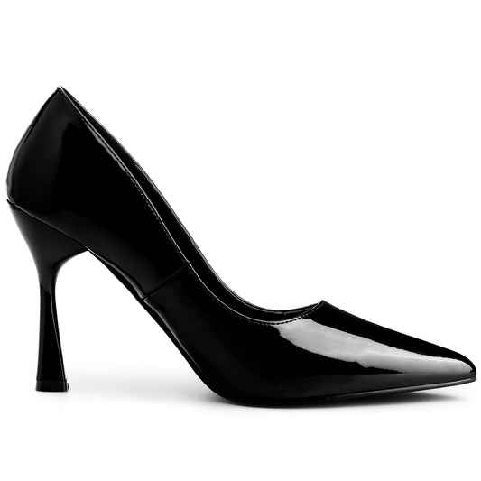 Women's Patent Leather Pointed Toe Stiletto Heels Dress Pumps