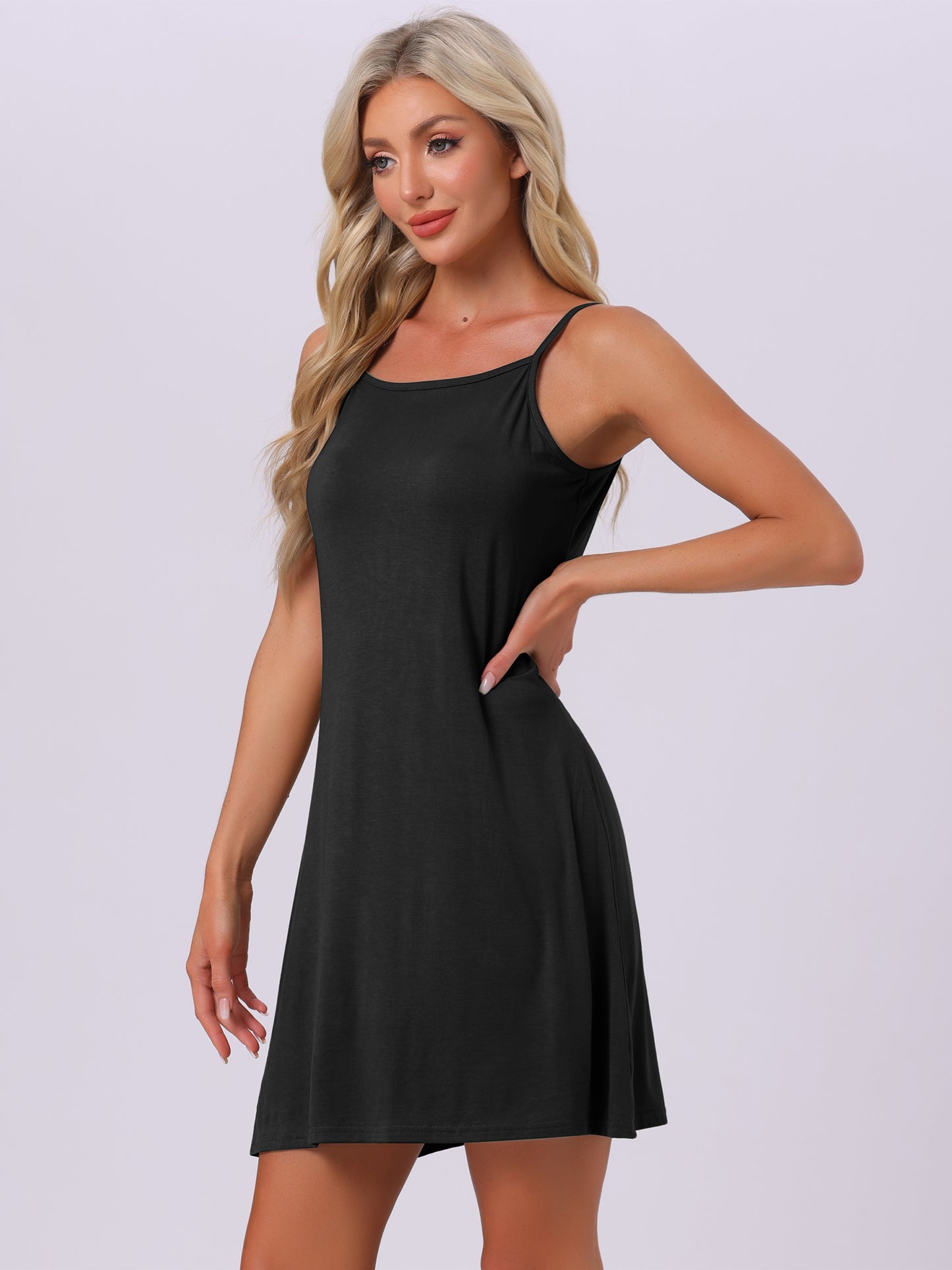 [PACK SALES] Women's 2 Pieces Modal Spaghetti-Strap Crewneck Nightgown Sleepwear