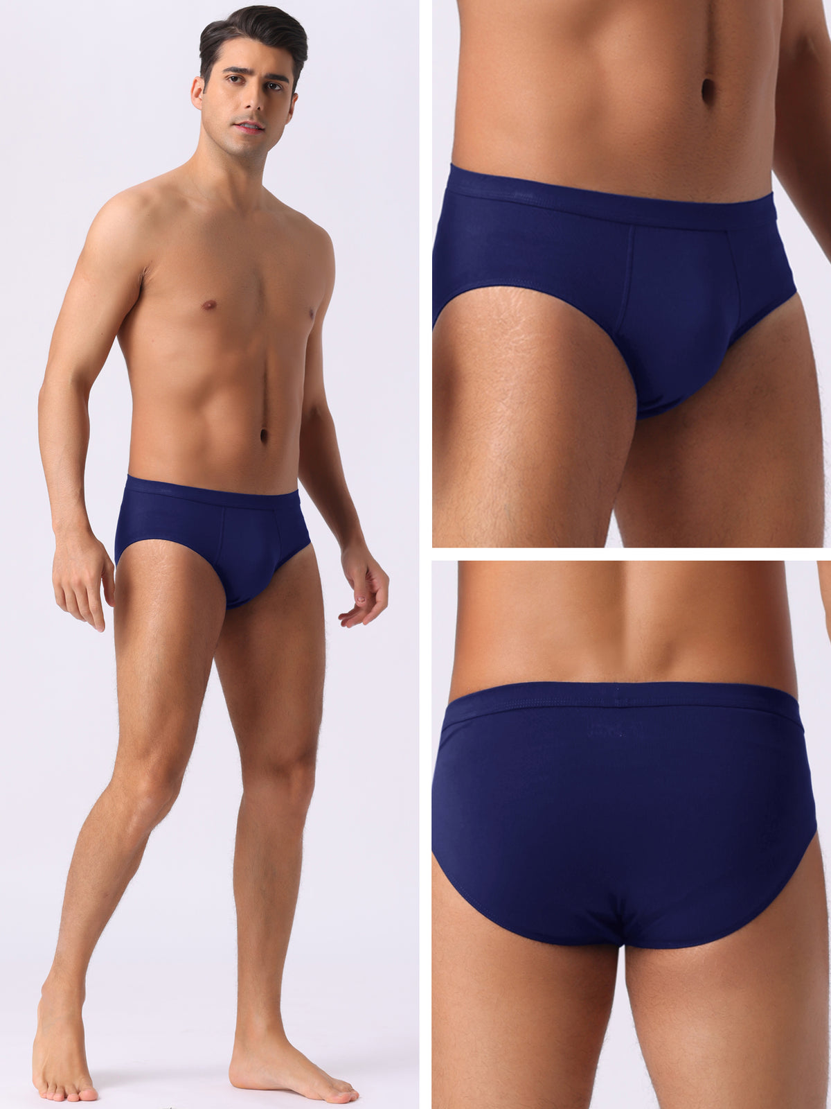 [PACK SALES] Men's 2 Pieces Underwear Solid Color Elastic Waist Briefs