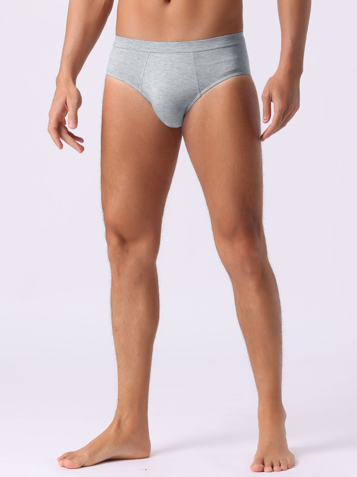 [PACK SALES] Men's 4 Pieces Underwear Solid Color Elastic Waist Briefs