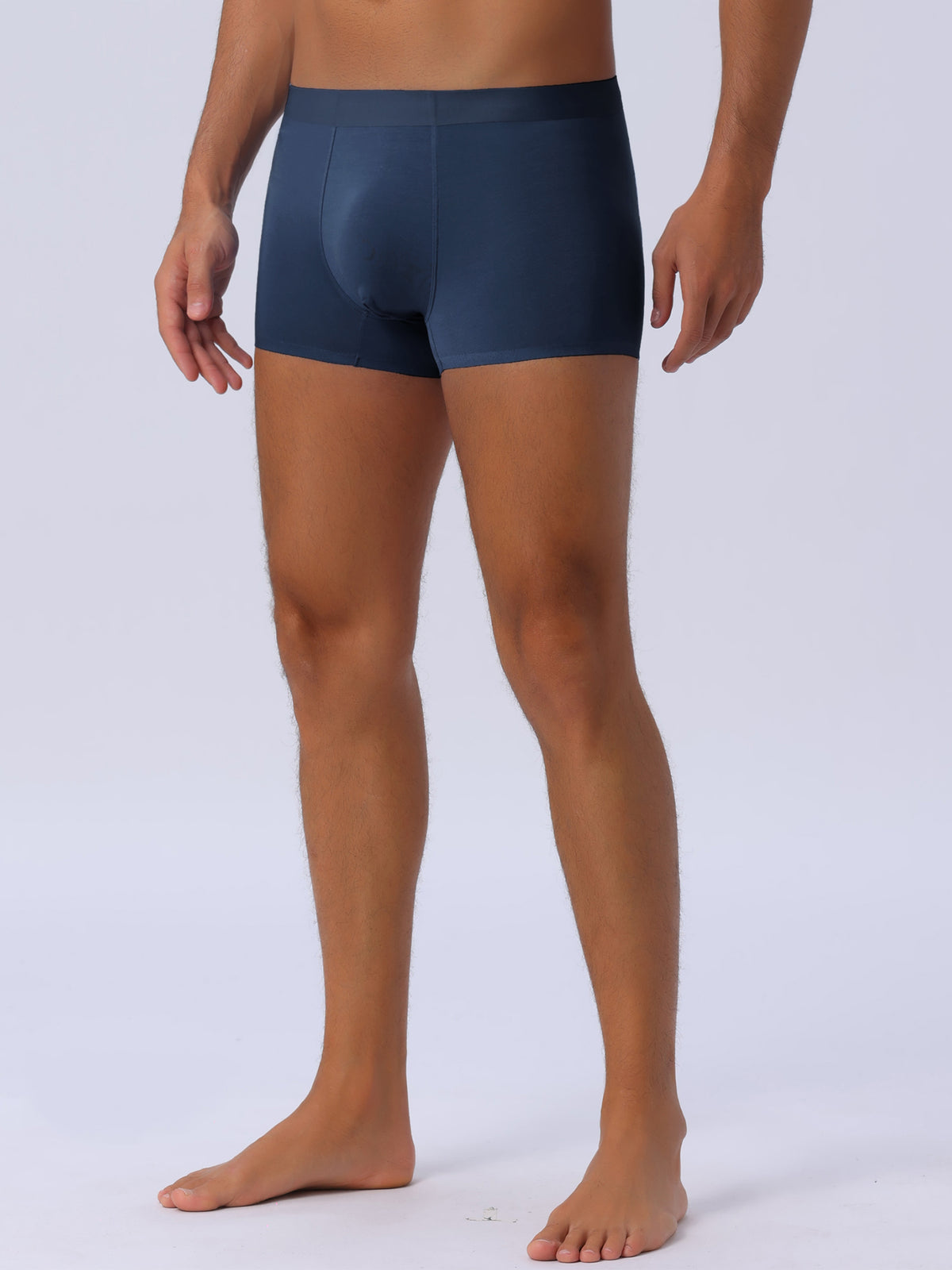[PACK SALES] Men's 4 Pieces Elastic Waist Solid Color Regular Fit Basic Boxer Briefs