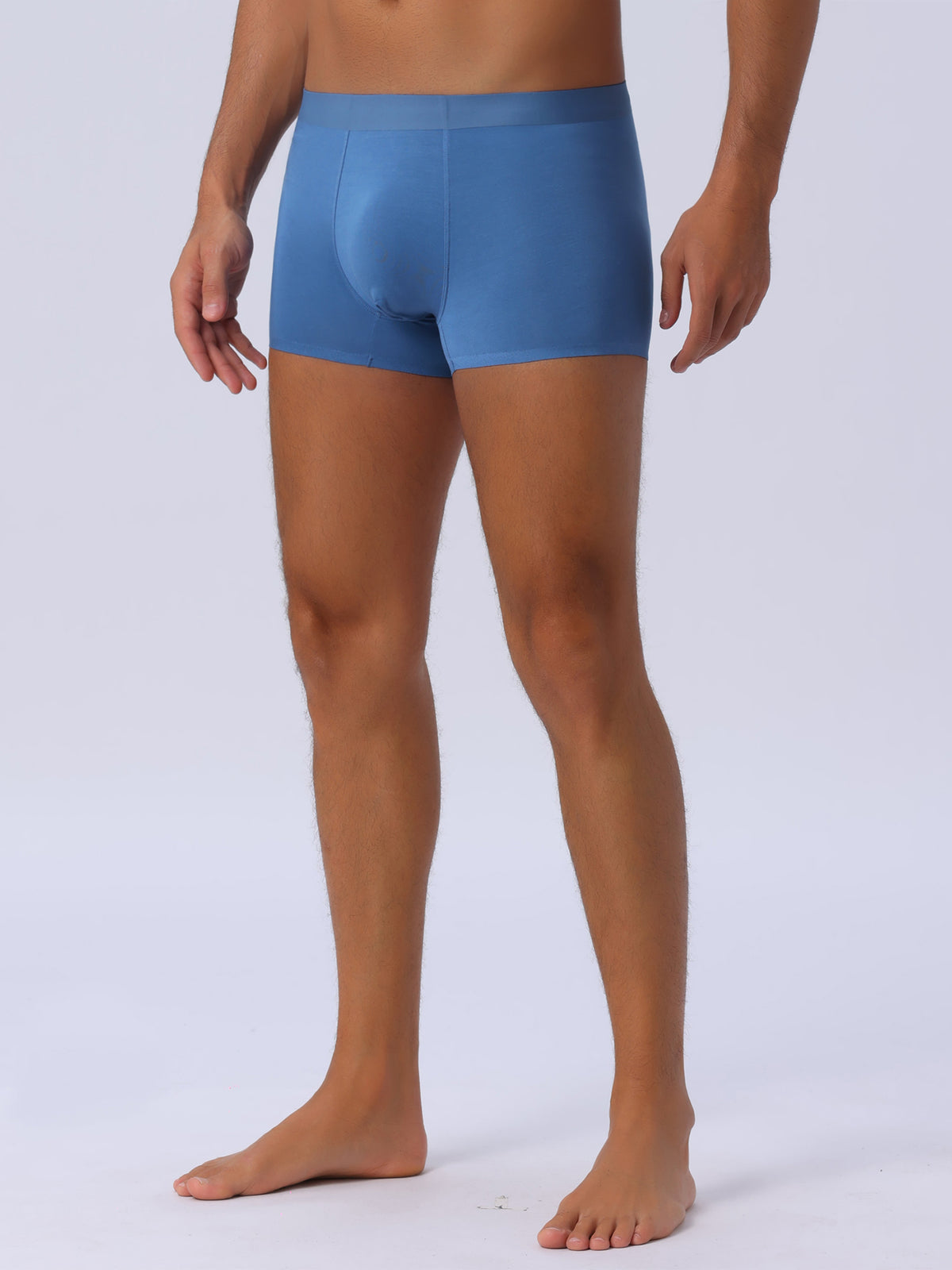 [PACK SALES] Men's 3 Pieces Elastic Waist Solid Color Regular Fit Basic Boxer Briefs