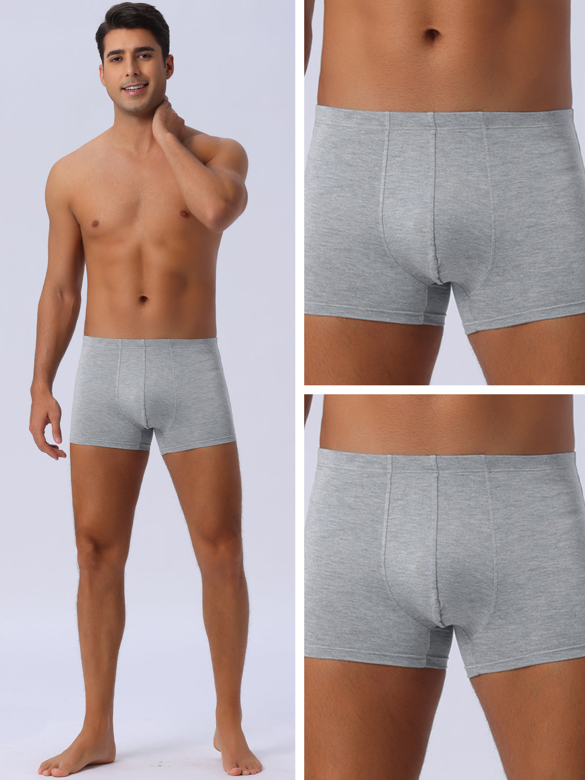 [PACK SALES] Men's 3 Pieces Underwear Regular Fit Solid Color Basic Boxer Briefs