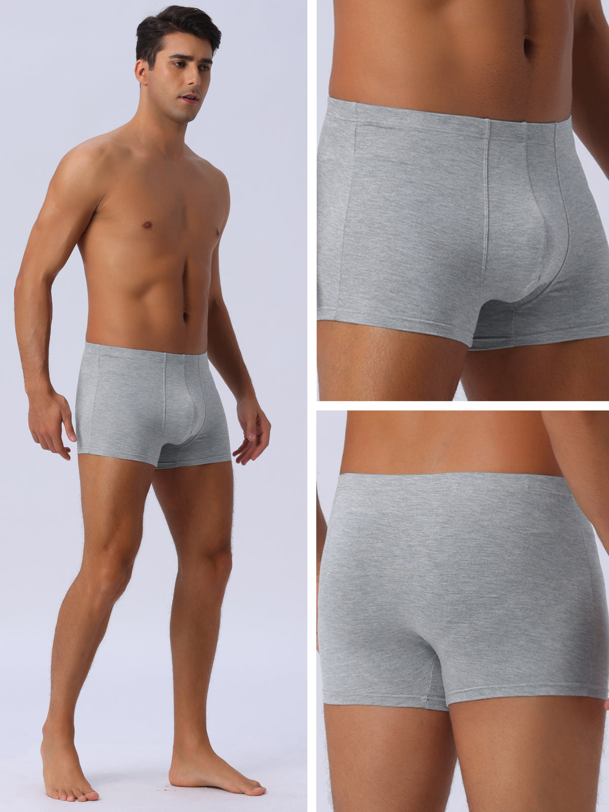[PACK SALES] Men's 3 Pieces Underwear Regular Fit Solid Color Basic Boxer Briefs
