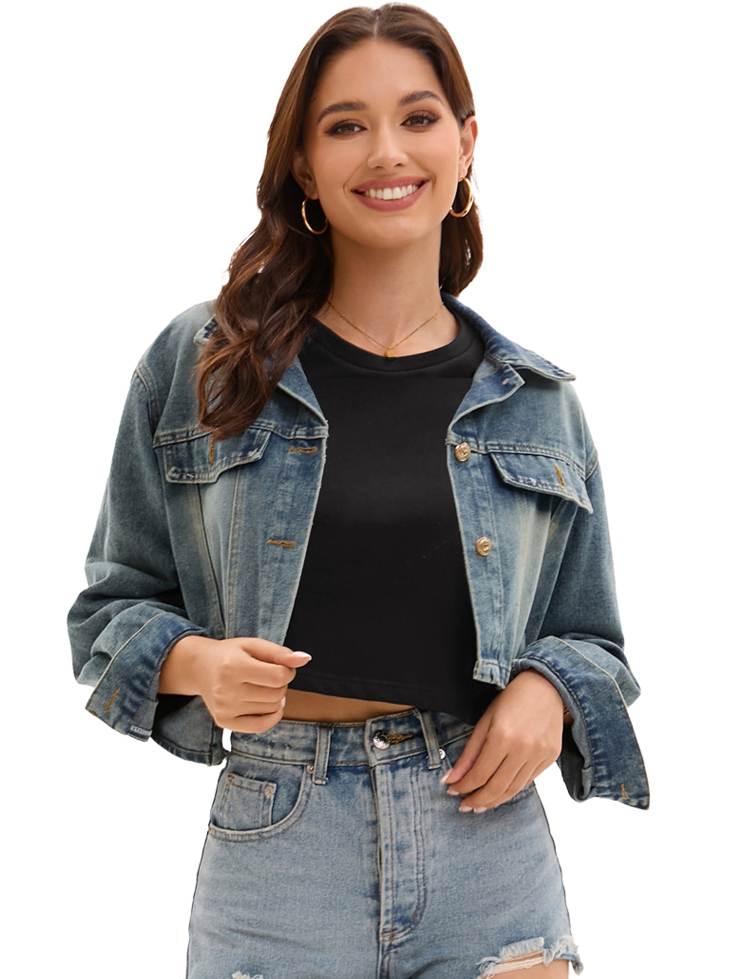 Women Crewneck Sleeveless Tank Loose Fit Casual Crop Tee Top