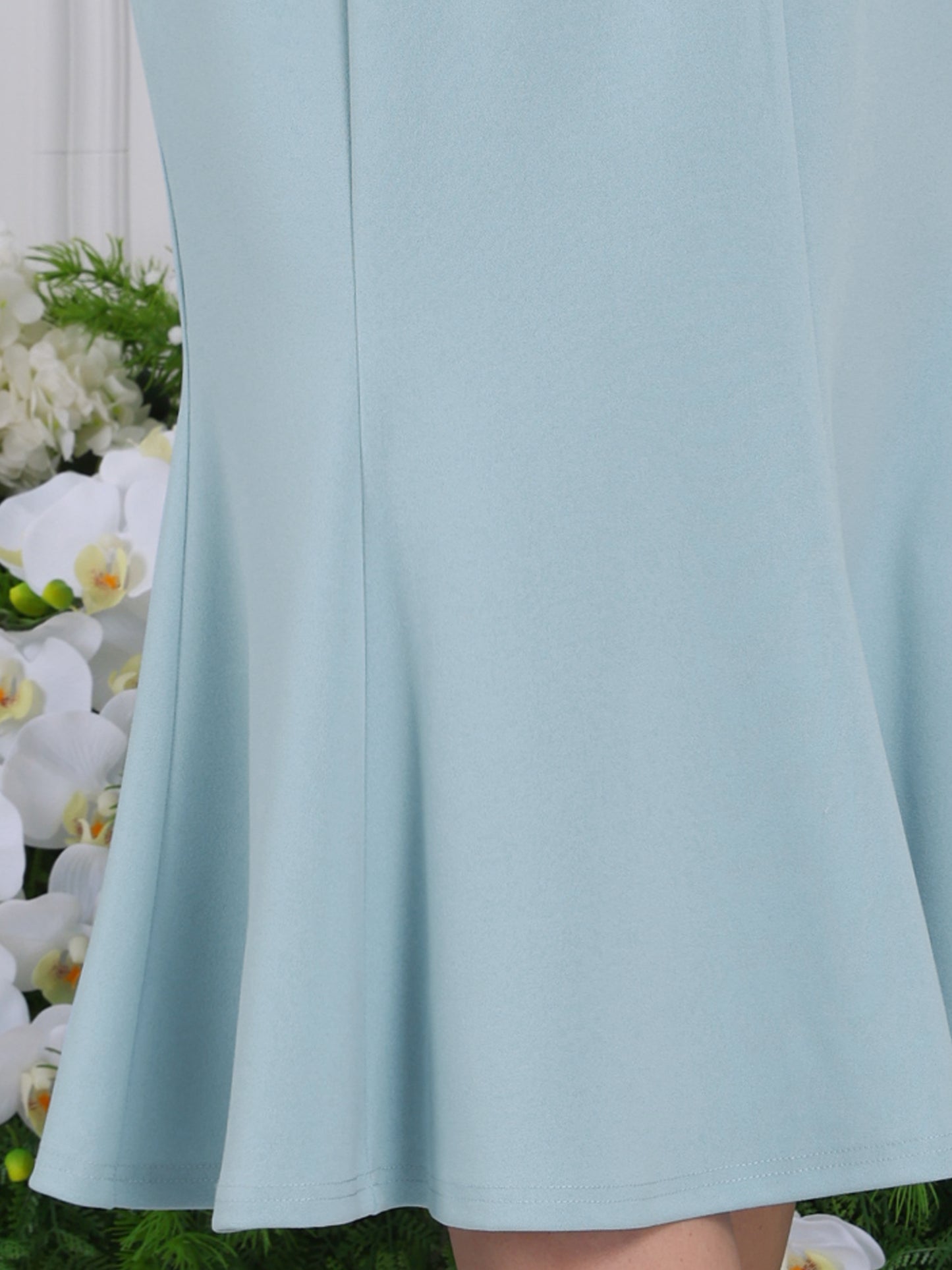 Falda elegante de cola de pez para mujer, cintura alta, con cinturón, elegante falda midi de sirena