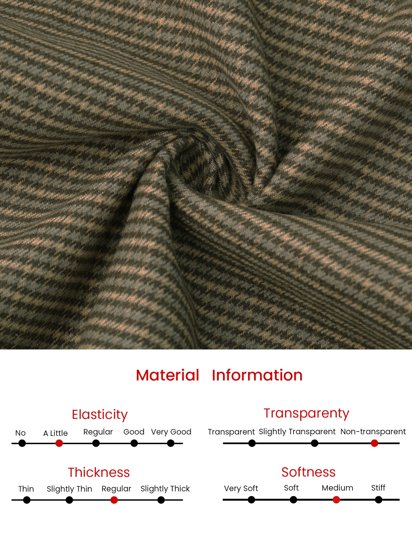 Women's Knee Lenght Skirt Office High Waist Tartan Plaid Skirt