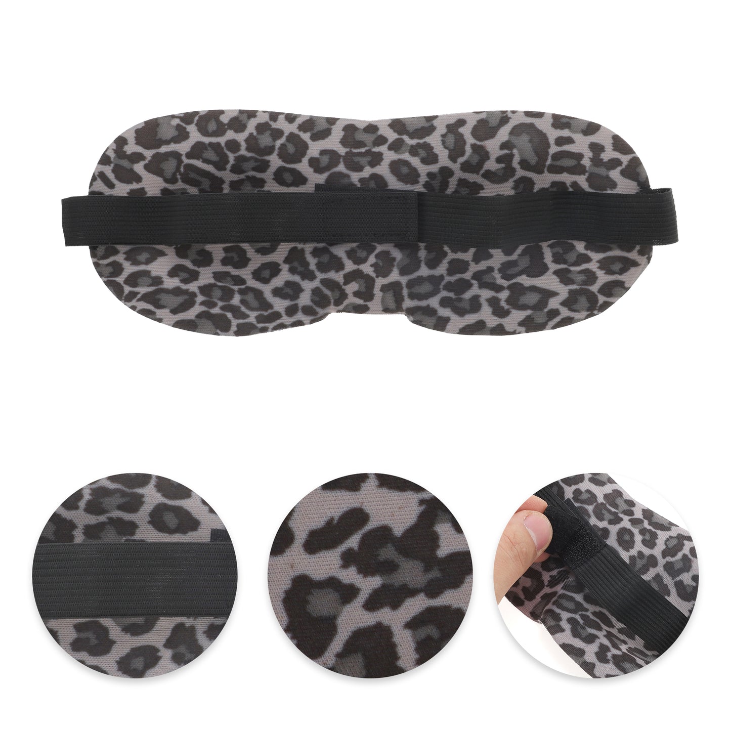 Leopard Print 3D Eye Mask for Rest for Travel Black
