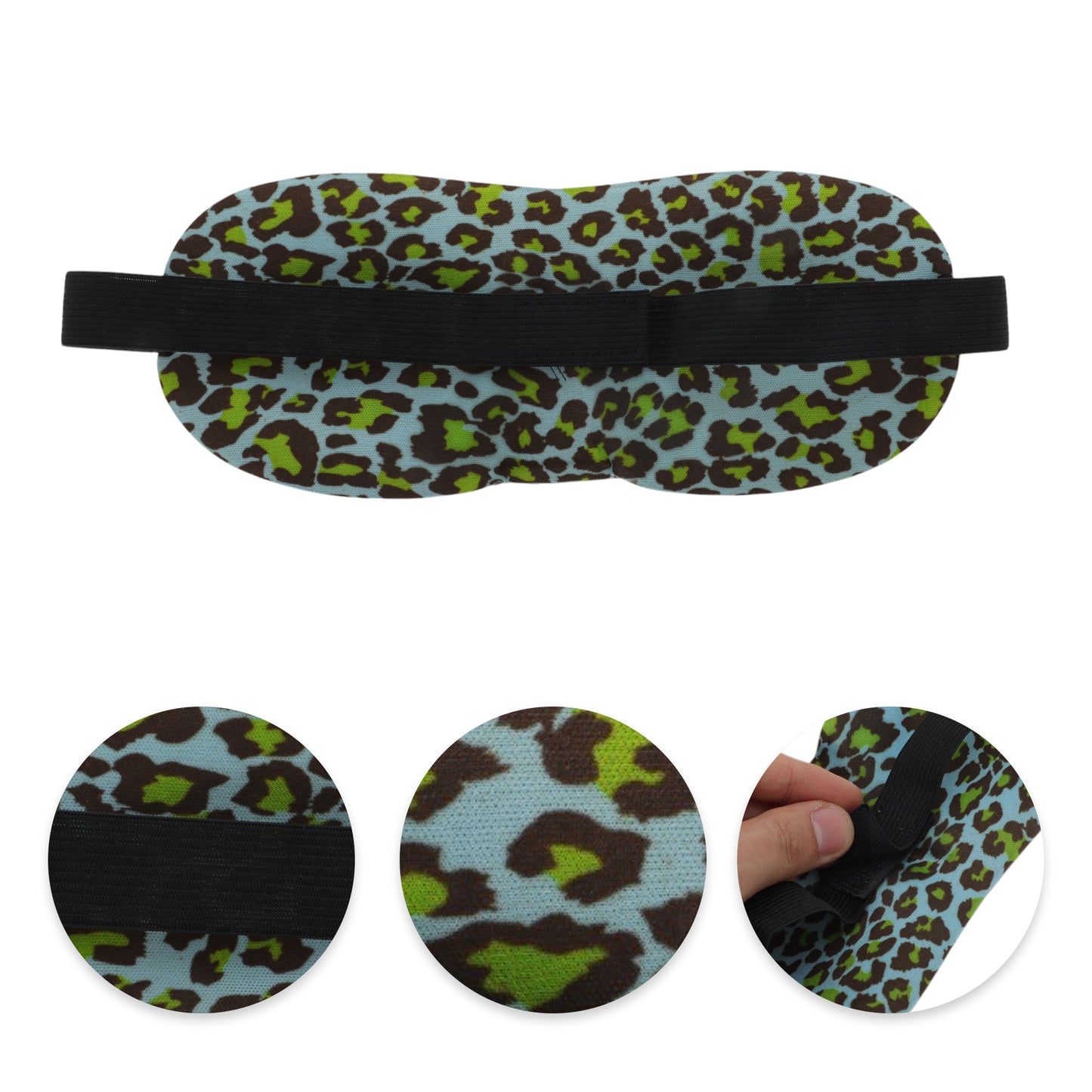 Leopard Print 3D Eye Mask for Rest for Travel Green