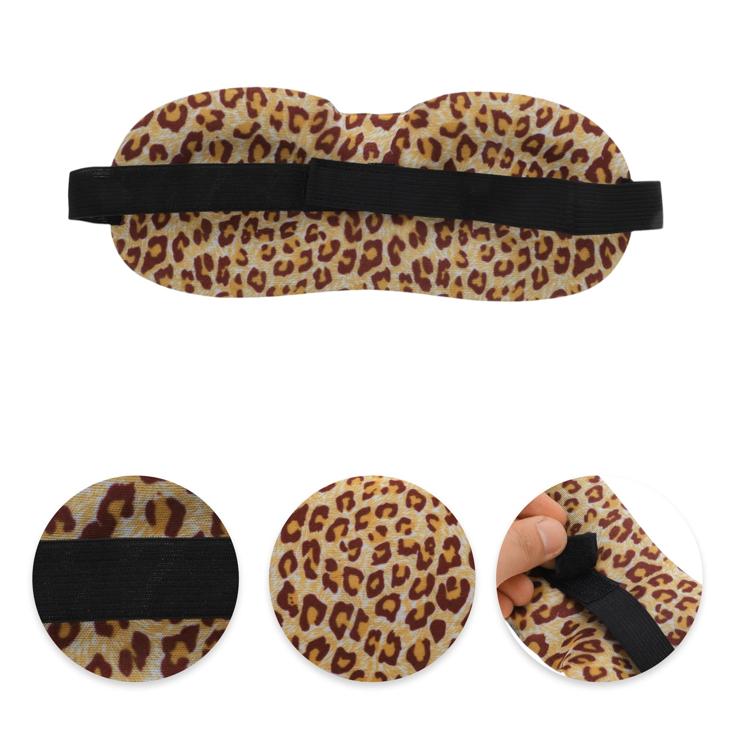 Leopard Print 3D Eye Mask for Rest for Travel Yellow